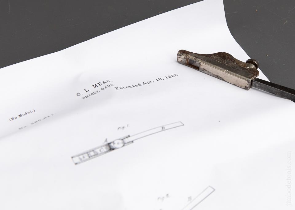 MEAD Patent April 10, 1888 STANLEY No. 96 Type One Blind Nailing Plane Chisel Gauge with Chisel - 91036