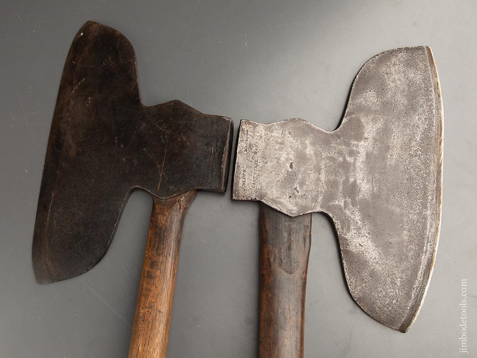 Great Matched Pair of Right & Left Handed Offset Single Bevel Broad Axes by DUNLAP & MADEIRA - 91038