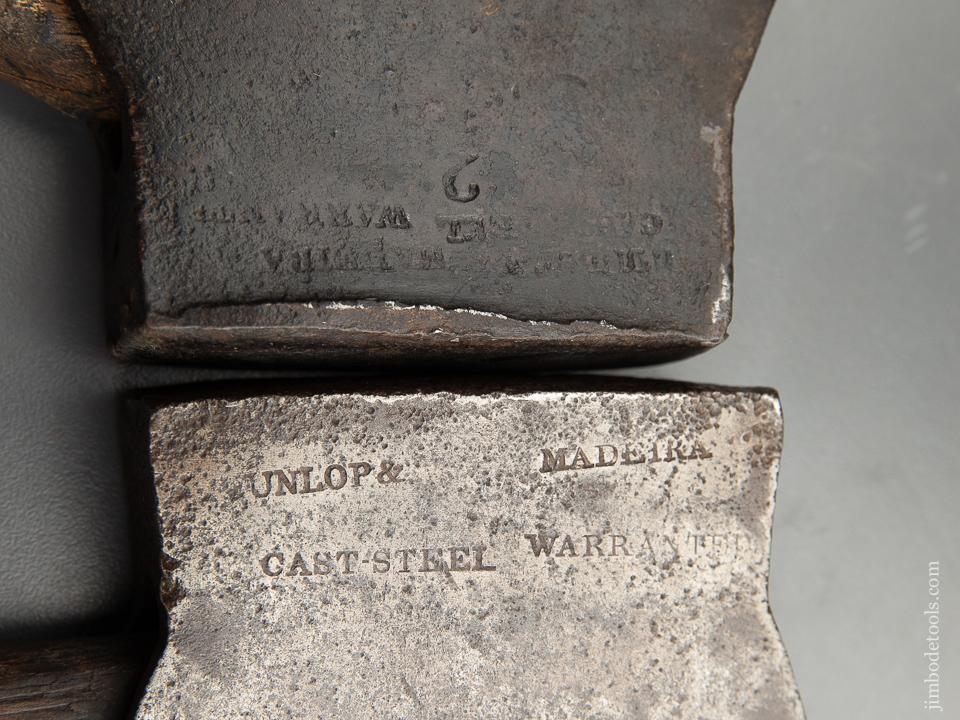 Great Matched Pair of Right & Left Handed Offset Single Bevel Broad Axes by DUNLAP & MADEIRA - 91038