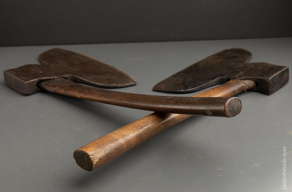 Great Matched Pair of Right & Left Handed Offset Single Bevel Broad Axes by DUNLAP & MADEIRA - 91038