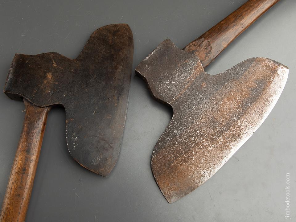 Great Matched Pair of Right & Left Handed Offset Single Bevel Broad Axes by DUNLAP & MADEIRA - 91038