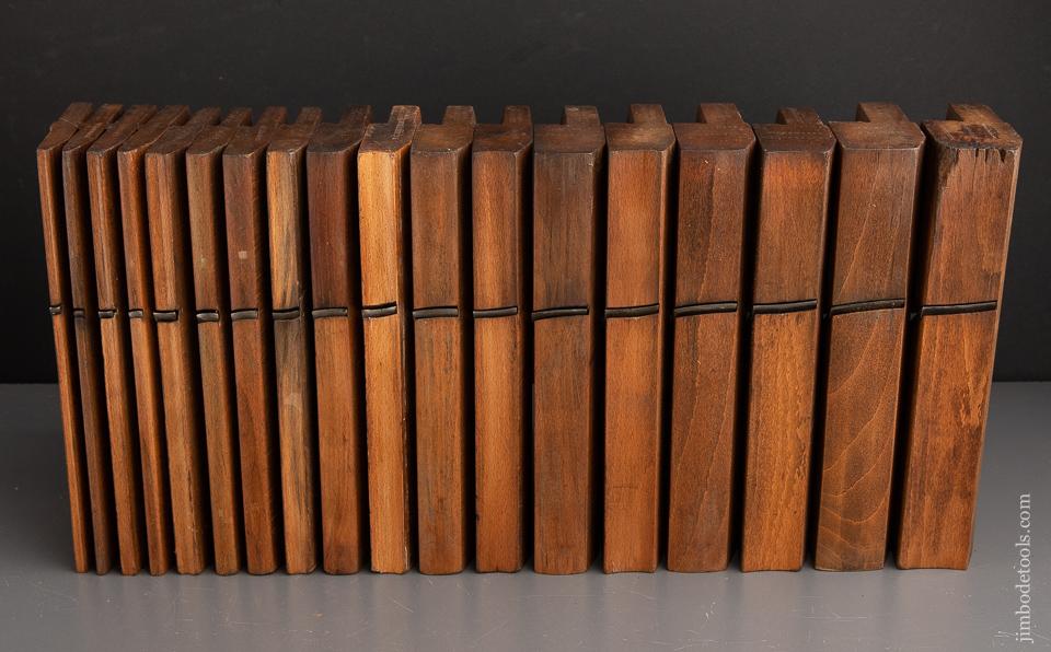 Matched Set! Of Eighteen GRIFFITHS NORWICH circa 1803-1958 Hollows & Rounds Moulding Planes 2-18 EVENS - 91087