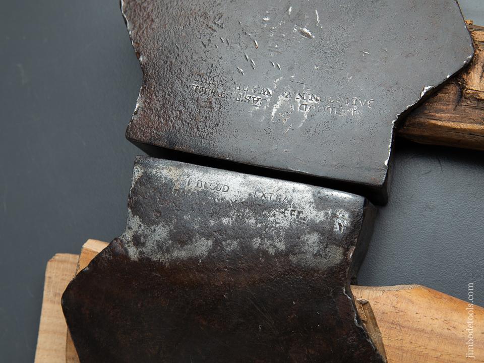 Great Matched Pair of Right and Left Handed Offset Single Bevel Broad Axes by I. BLOOD - 91157