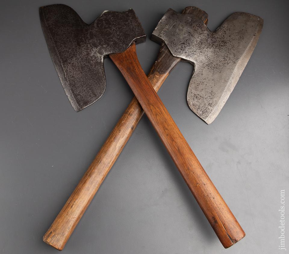 Left and Right Hand Pair of BEATTY CHESTER PA Single Bevel Offset Broad Axes - 91365