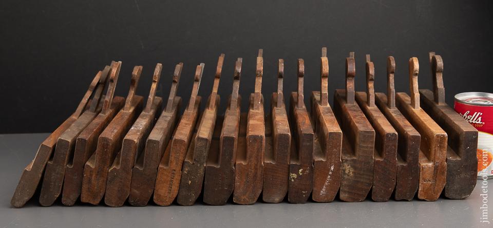 Assortment of Eighteen Hollows & Rounds Moulding Planes ALL by MOSELEY - 91540