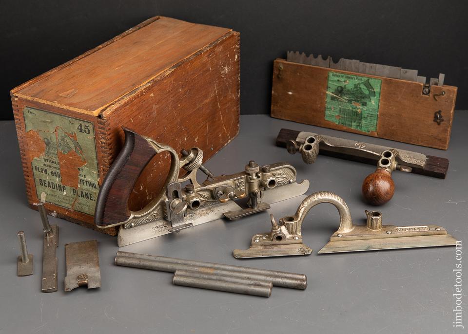 STANLEY No. 45 Combination Plane 100% COMPLETE Type 7A circa 1896 in Original Box - 91569