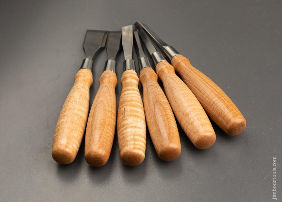 Unused! BLUE SPRUCE TOOL WORKS Six Piece Long Chisel Set MINT! - 91714