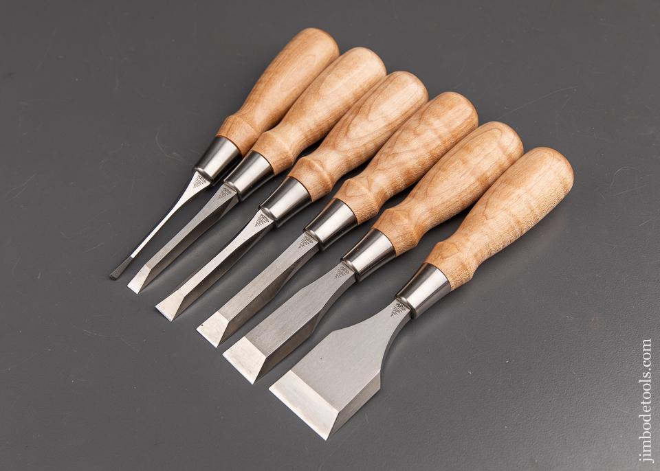 BLUE SPRUCE TOOL WORKS Six Piece Short Butt Chisel Set MINT - 91715