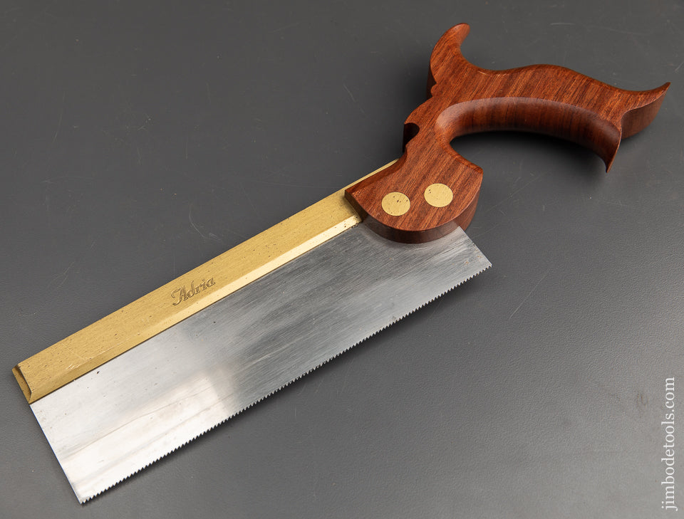 Beautiful 16 point 8 inch Rip ADRIA Brass Back Saw NEAR MINT - 91735