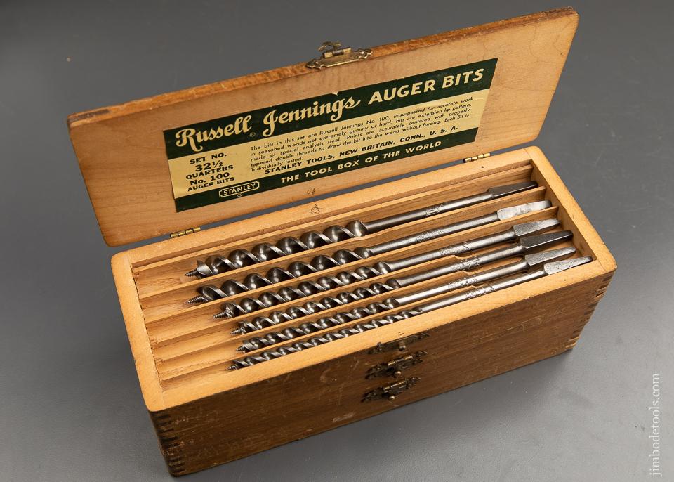 EXTRA FINE Complete Set of 13 RUSSELL JENNINGS Auger Bits in its Original 3 Tiered Box - 91780