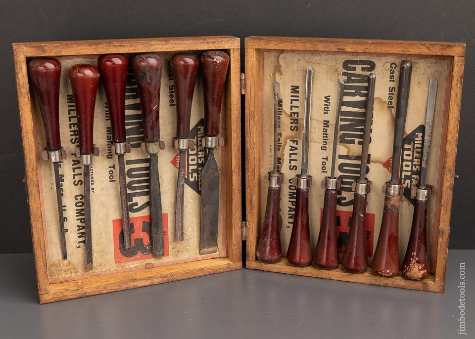 MILLERS FALLS No. 3 Chisel Set in Original Box with New MILLERS FALLS Golf Shirt L - 92129