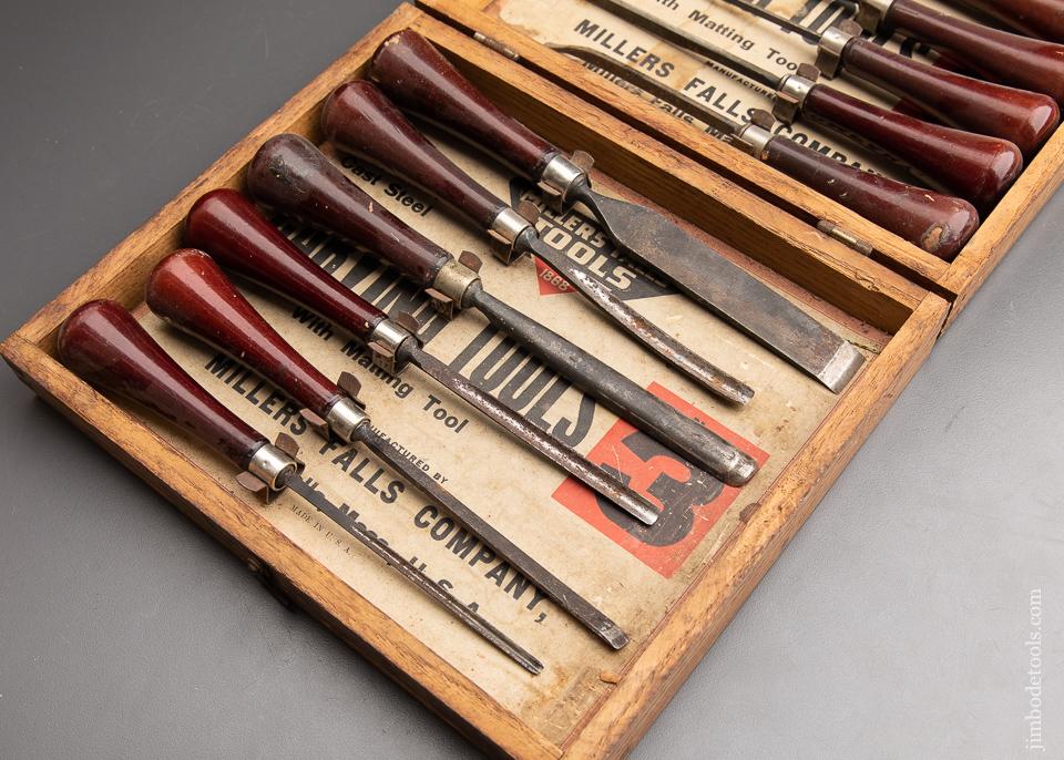 MILLERS FALLS No. 3 Chisel Set in Original Box with New MILLERS FALLS Golf Shirt L - 92129
