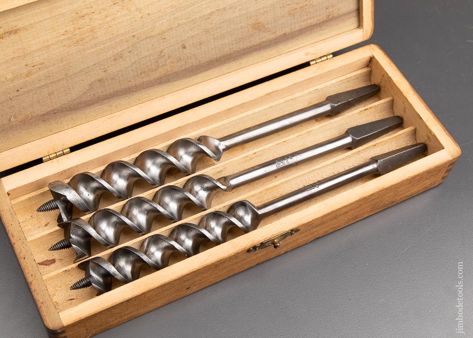 Extra Fine! Complete Set of 13 RUSSELL JENNINGS Auger Bits in its Original 3 Tiered Box - 92181