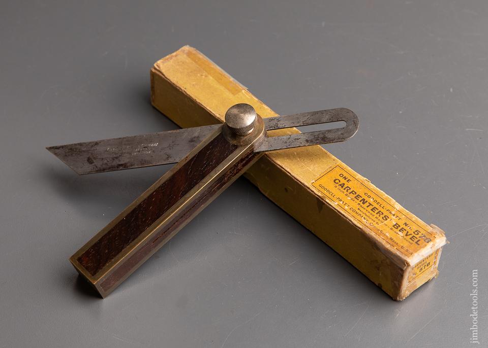 Eight inch GOODELL-PRATT No. 578 Carpenter's Bevel NEAR MINT in Original Box - 92410