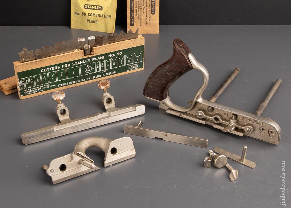 Mint STANLEY No. 50 Light Combination Plane 100% COMPLETE in Original Box - 92669