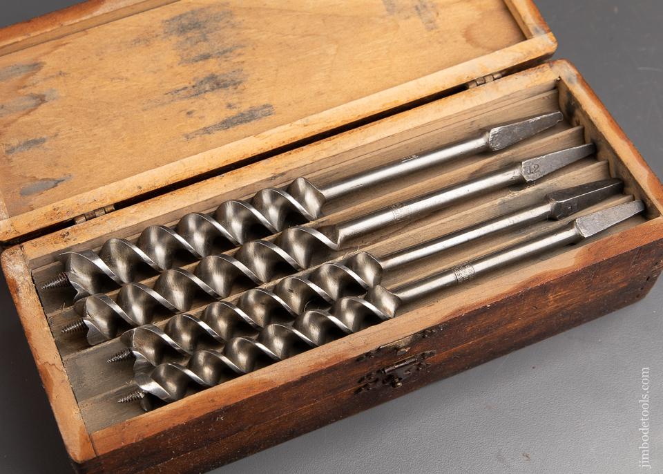 Complete Set of 13 RUSSELL JENNINGS Auger Bits in Original 3 Tiered Box - 92686