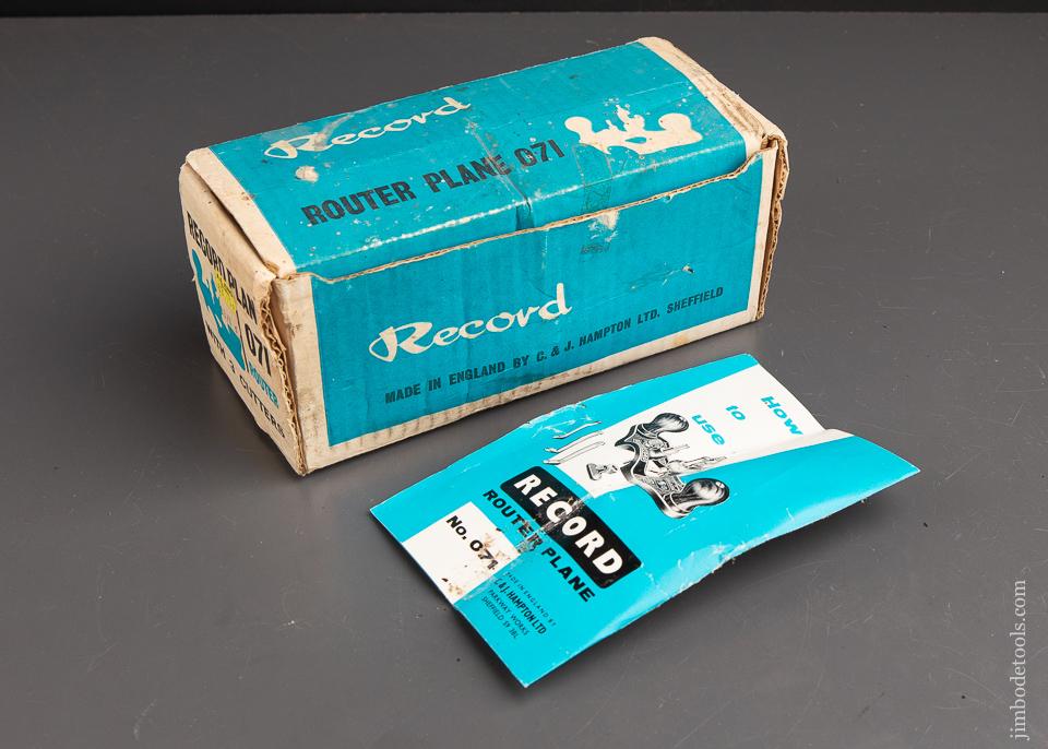 RECORD No. 071 Router Plane 100% COMPLETE in Original Box - 92705
