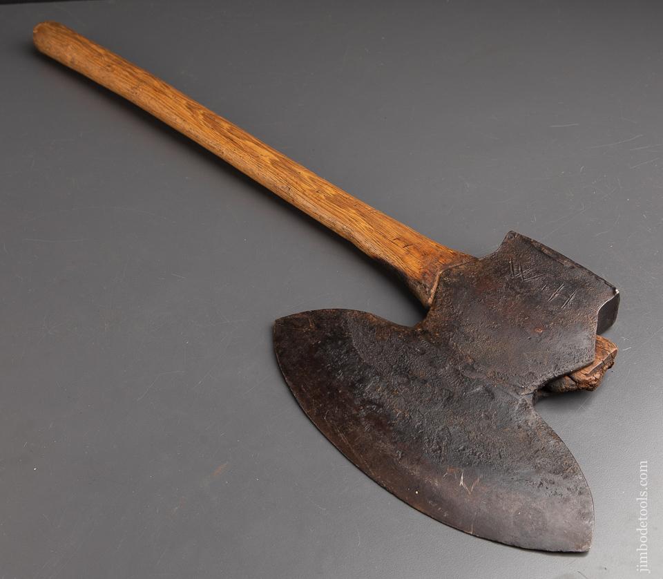 Early Double Bevel Hewing Axe by WM. BRADY & SON - 92849