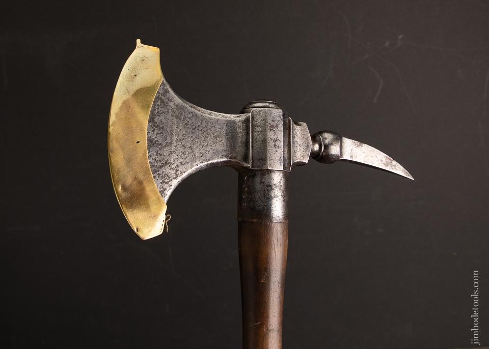 Stunning! 17th/18th Century Boarding Axe with Brass Blade Guard - 93005UR
