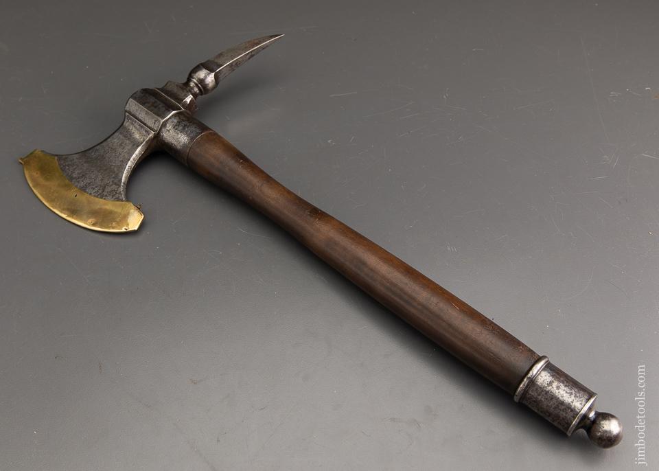 Stunning! 17th/18th Century Boarding Axe with Brass Blade Guard - 93005UR