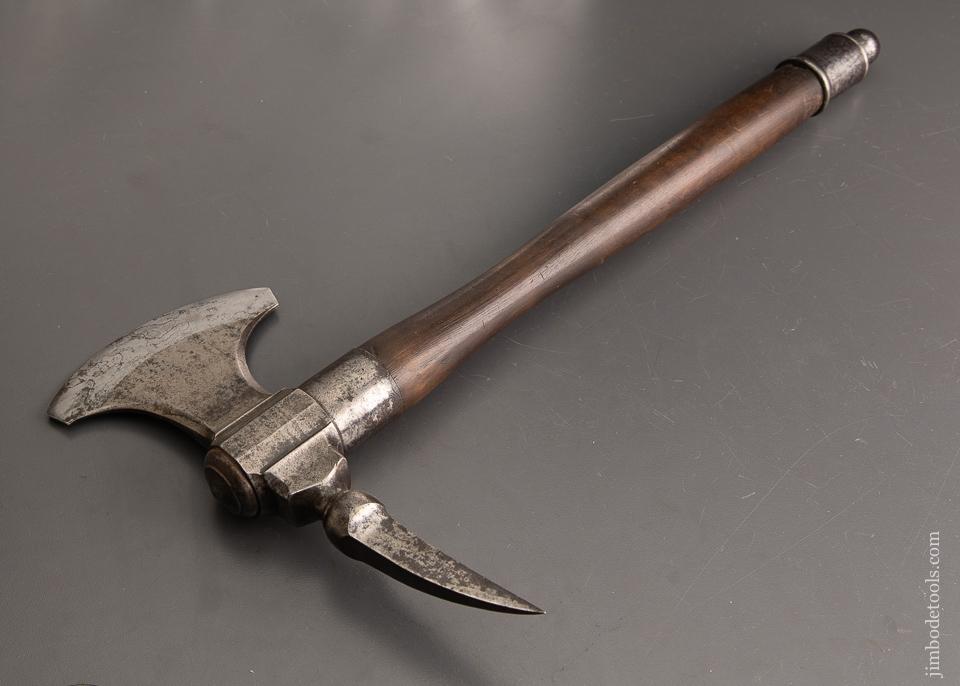 Stunning! 17th/18th Century Boarding Axe with Brass Blade Guard - 93005UR