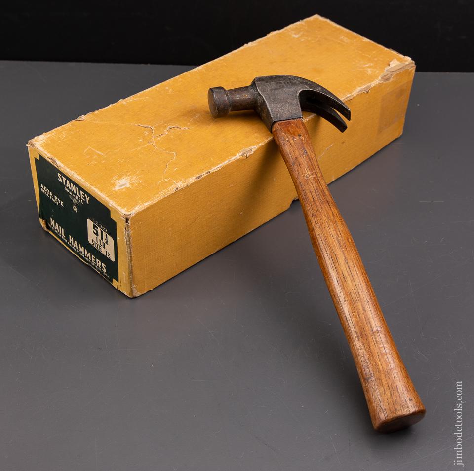 STANLEY No. 51 1/2 Adze Eye Bell Face Hammer FINE in Original Box -93035