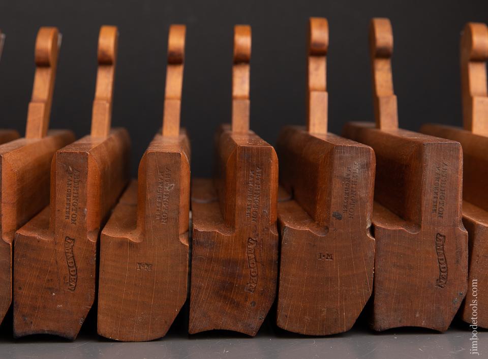 Magnificent Set of 29 Hollow and Round Moulding Planes by ARTHINGTON 1808-56 - 93043