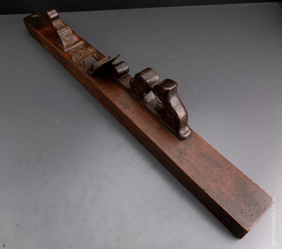 Gorgeous! 31 inch Carved Dutch Jointer Plane Dated 1799 - 93689U