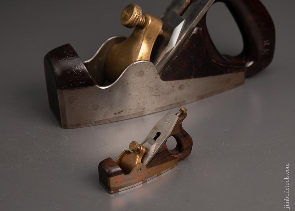 Remarkable 2 1/2" Rosewood and Brass Miniature NORRIS Three inch Dovetailed Steel Construction Smooth Plane by Frederick Peter(BUSHY) ROBINSON - EXCELSIOR 94198