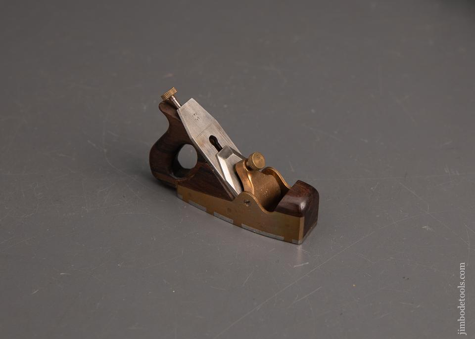 Remarkable 2 1/2" Rosewood and Brass Miniature NORRIS Three inch Dovetailed Steel Construction Smooth Plane by Frederick Peter(BUSHY) ROBINSON - EXCELSIOR 94198