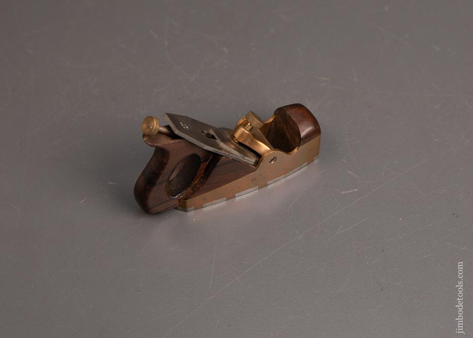 Remarkable 2 1/2" Rosewood and Brass Miniature NORRIS Three inch Dovetailed Steel Construction Smooth Plane by Frederick Peter(BUSHY) ROBINSON - EXCELSIOR 94198