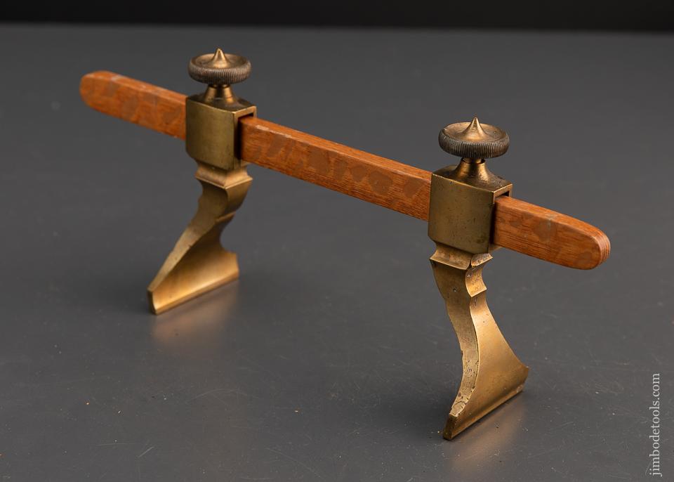 Very Unusual Flat Bladed Trammel Points on Lacewood Beam - 94473U