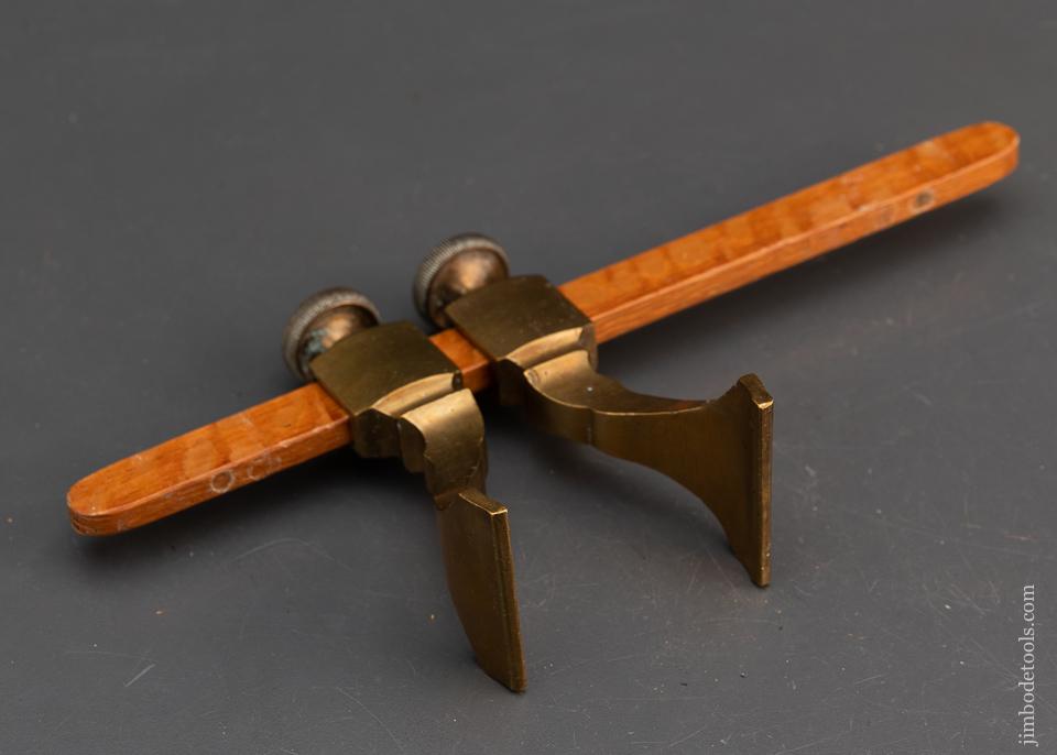 Very Unusual Flat Bladed Trammel Points on Lacewood Beam - 94473U