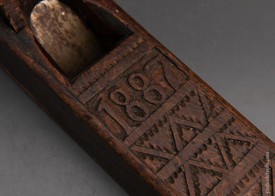Gorgeous Hand-Carved and Decorated DATED 1887 Jointer Plane - 95058