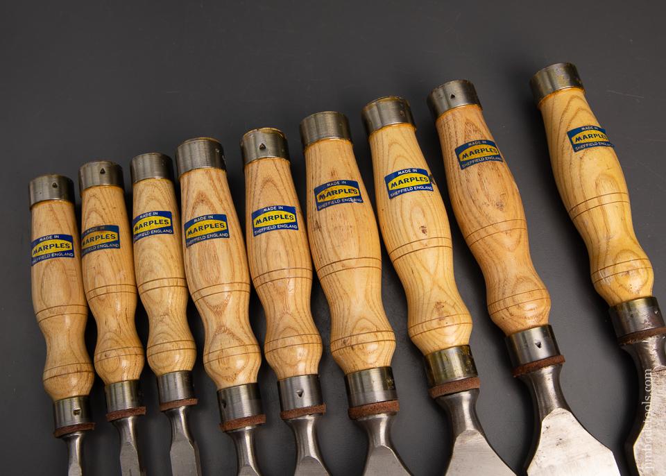 Graduated Set 9 MARPLES Heavy Mortise Chisels MINT! The Last Set of Mortise Chisels You Will Ever Need - 95186