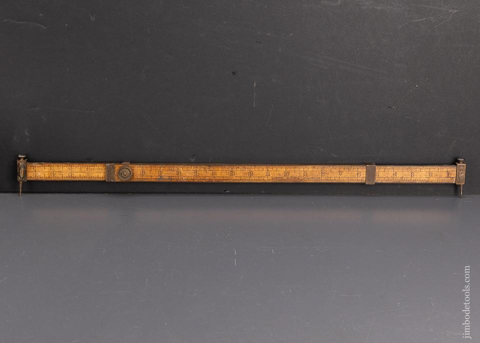 E. SMITH Boxwood and Brass Trammel Points WATERBURY PATENT OCT 24 1876 - 95612