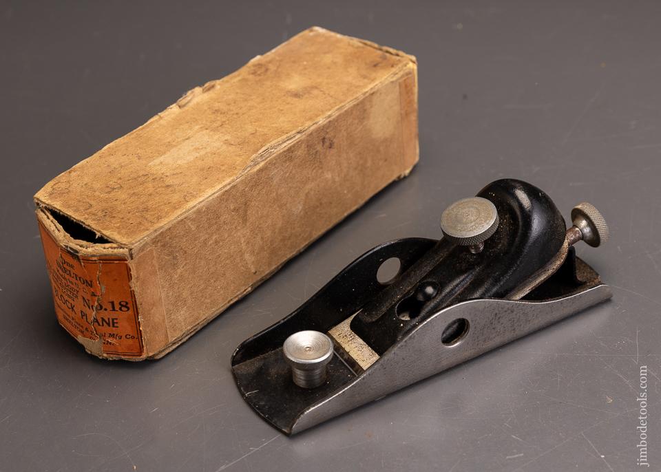 Excellent SHELTON No. 18 Low Angle Block Plane Fine 10B - 95645