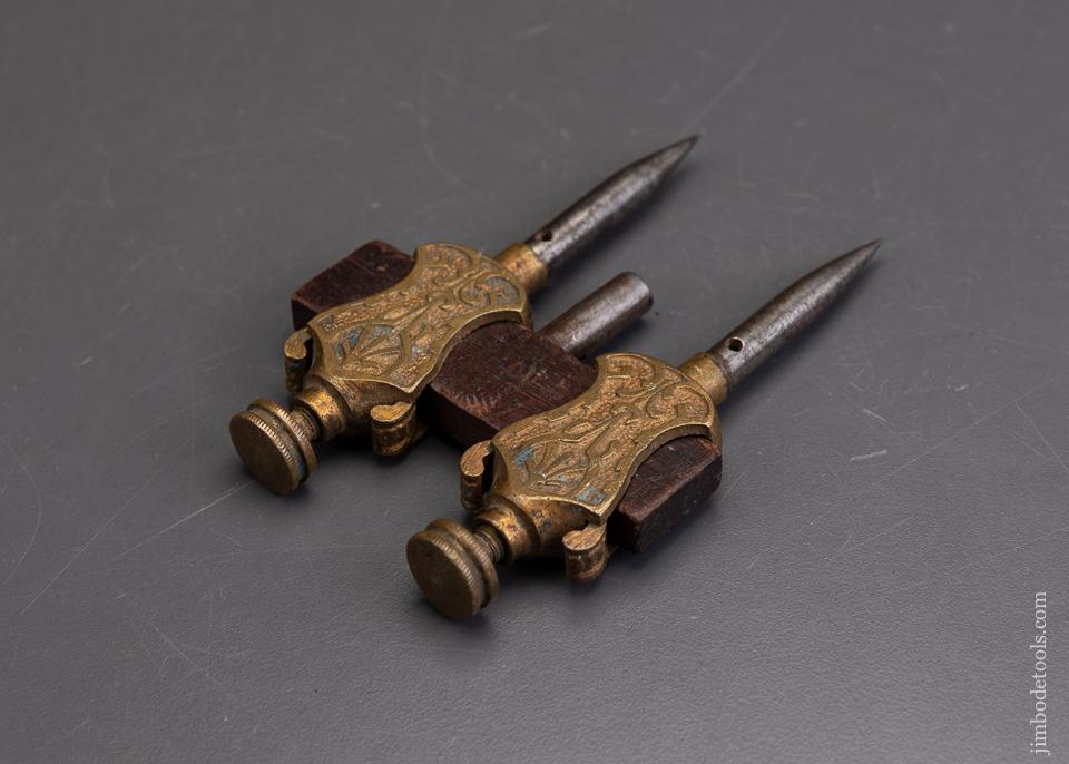 Fantastic STANLEY NO. 2 ornate Brass Trammel Points - 95703