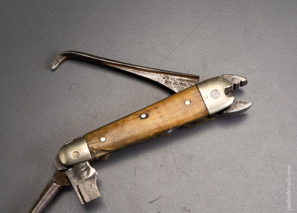 Rare J.G. LEWIS PAT. NOV 20, 1900 Folding Knife with Pliers