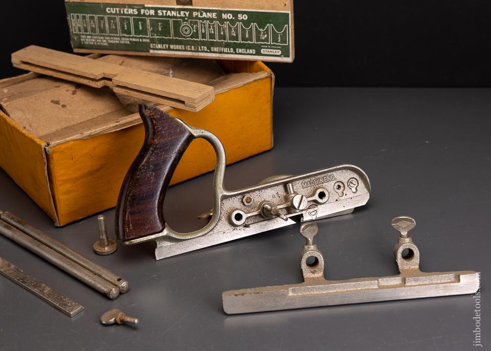 Fine STANLEY No. 50 Combination Plow Plane and Original Box - 96114