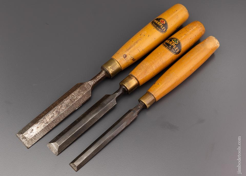 Extra Fine MARPLES Set of 3 Boxwood Handle Chisels - 96187