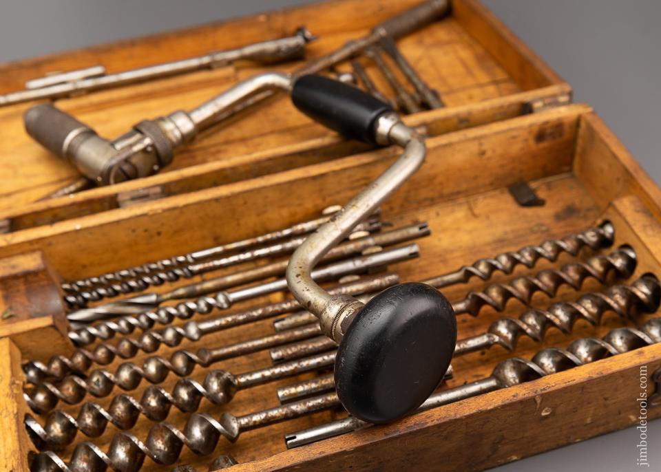Very Rare RUSSELL JENNINGS Patent Brace and Bit Set in Original Box 100% Complete - 96224