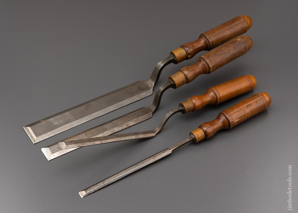 Fine Set of 4 D.R. BARTON Pattern Maker’s Paring Chisels - 96407