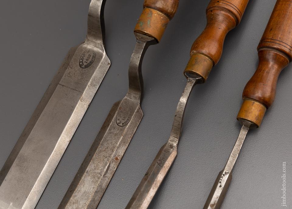 Fine Set of 4 D.R. BARTON Pattern Maker’s Paring Chisels - 96407