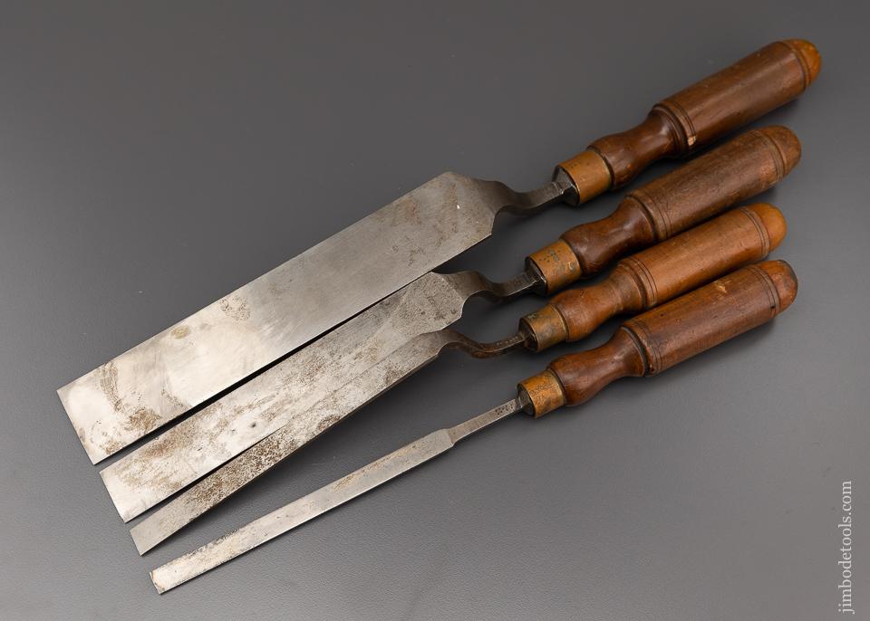 Fine Set of 4 D.R. BARTON Pattern Maker’s Paring Chisels - 96407