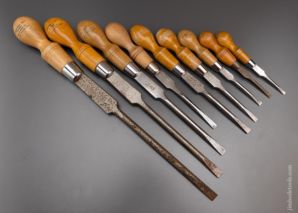 Excellent Set of 9 English Cabinet Maker’s Screwdrivers - 97177