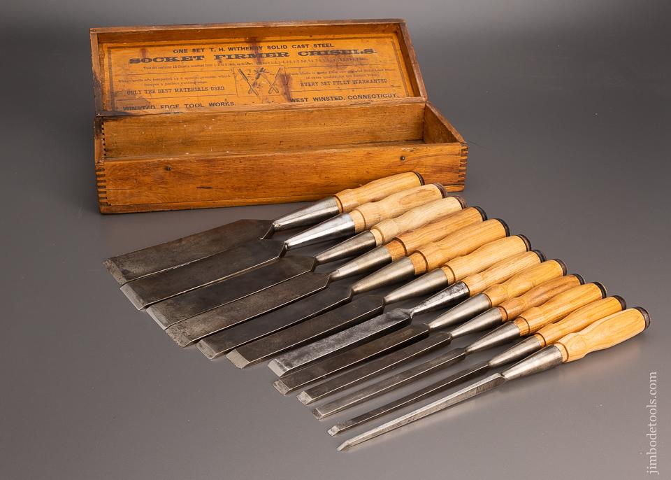 Fine Set of 12 T.H. WITHERBY Socket Firmer Chisels - 97581