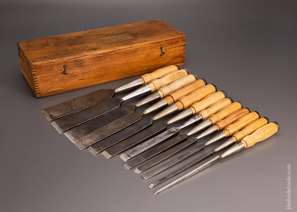 Fine Set of 12 T.H. WITHERBY Socket Firmer Chisels - 97581