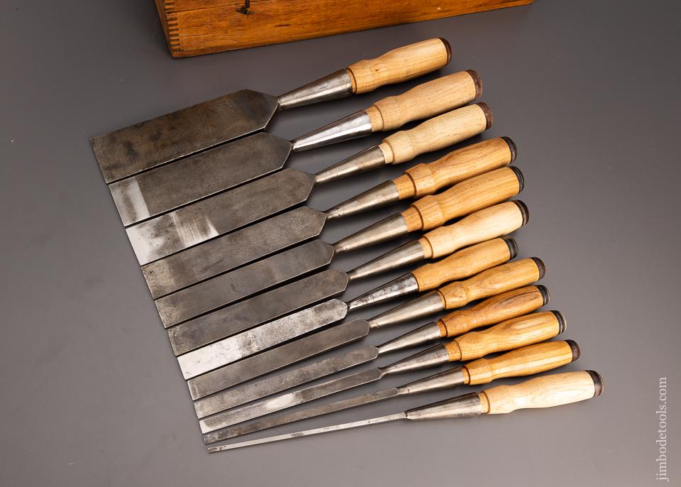 Fine Set of 12 T.H. WITHERBY Socket Firmer Chisels - 97581