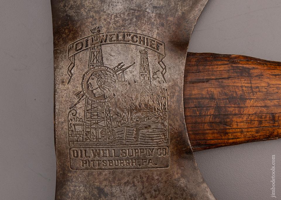 Uber Rare OIL WELL SUPPLY CO. Embossed “OILWELL” CHIEF Double Bit Axe - 97739